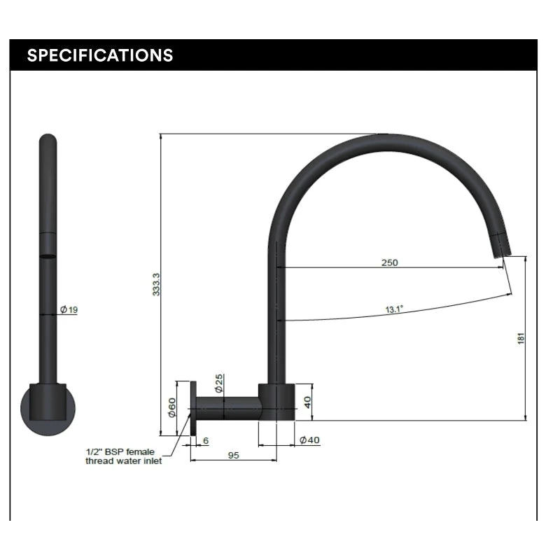 Meir Round High-Rise Swivel Wall Spout - Champagne - Image 4