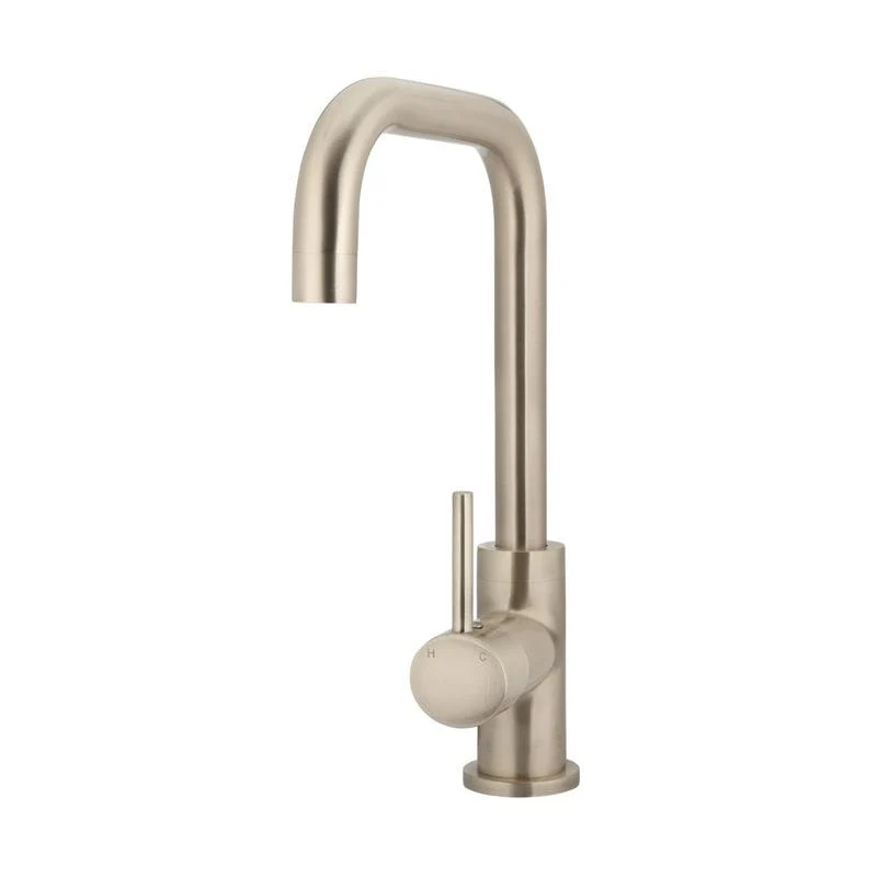Meir Round Kitchen Sink Mixer Tap - Champagne