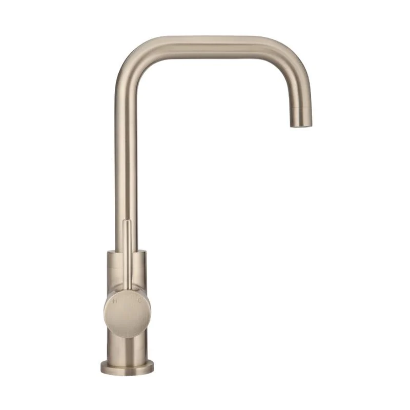 Meir Round Kitchen Sink Mixer Tap - Champagne - Image 3