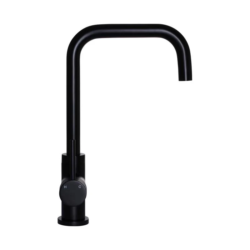 Meir Round Kitchen Sink Mixer Tap - Black Matte - Image 3