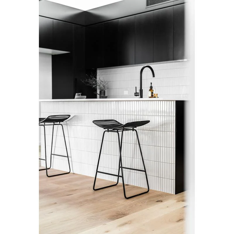 Meir Round Gooseneck Kitchen Sink Mixer Tap - Black Matte - Image 6