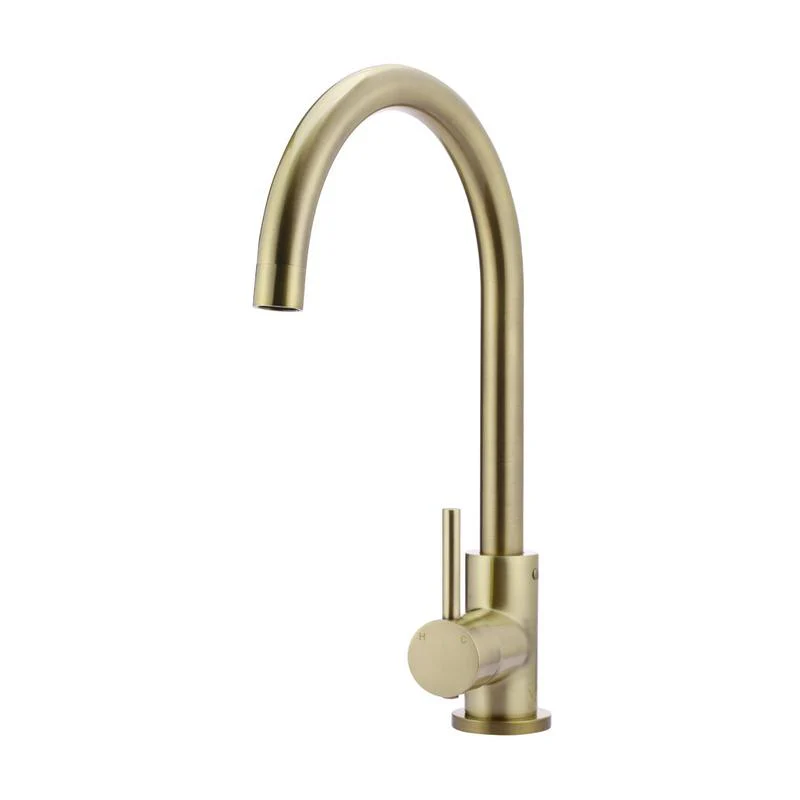 Meir Round Gooseneck Kitchen Sink Mixer Tap - PVD Tiger Bronze