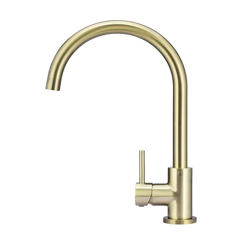 Meir Round Gooseneck Kitchen Sink Mixer Tap - PVD Tiger Bronze - Image 2