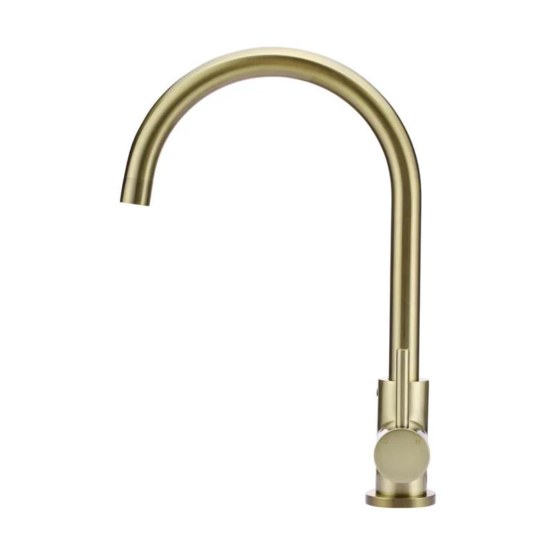 Meir Round Gooseneck Kitchen Sink Mixer Tap - PVD Tiger Bronze - Image 3