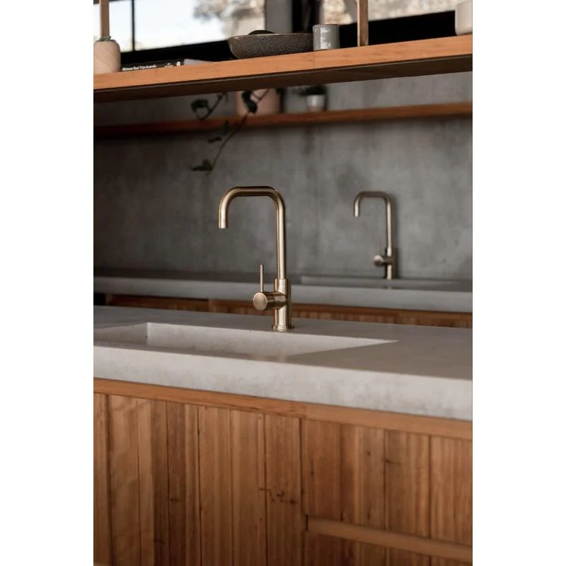 Meir Round Kitchen Sink Mixer Tap - PVD Tiger Bronze - Image 4
