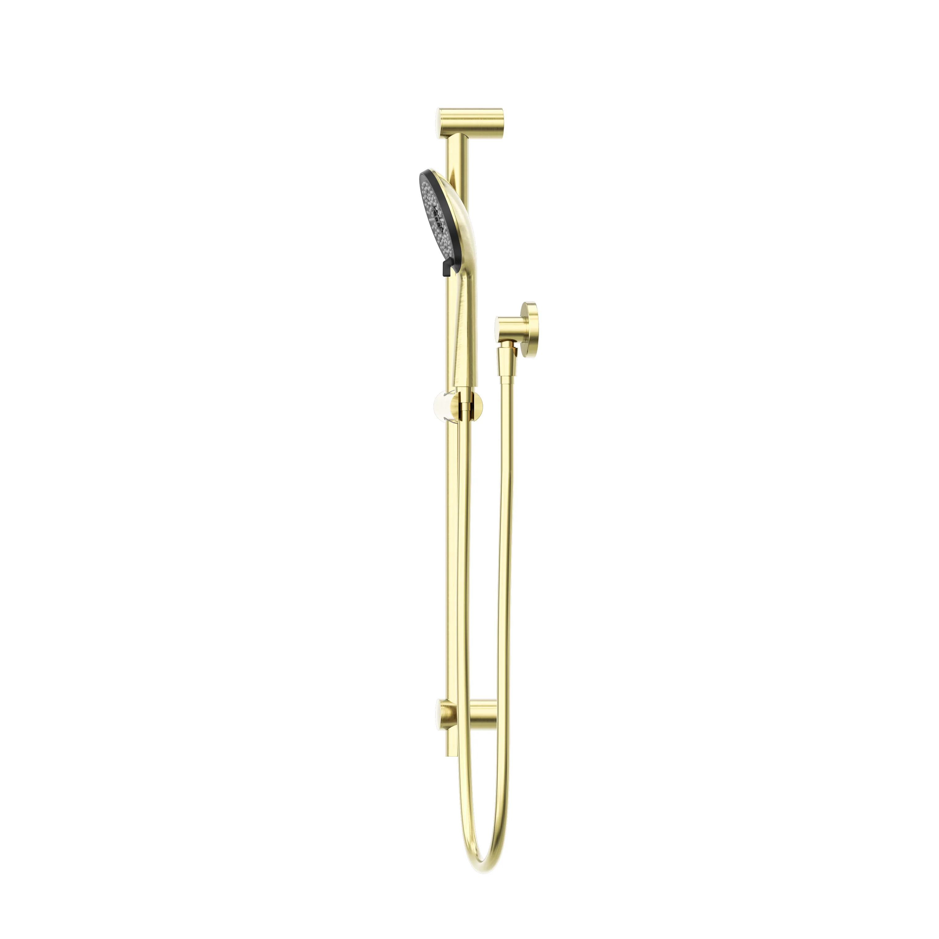 Nero Round Metal Project Rail Shower - Brushed Gold - Image 3