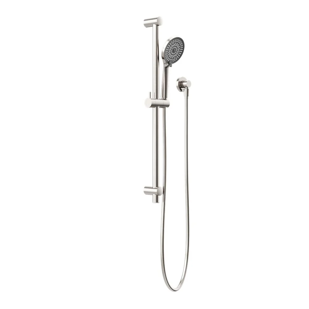 Nero Round Metal Project Shower Rail - Brushed Nickel