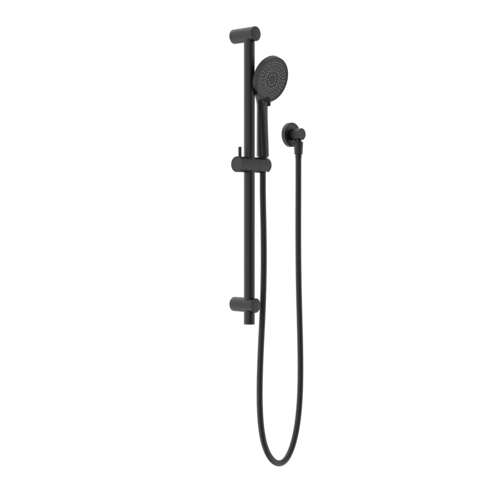Nero Round Metal Project Shower Rail - Black Matte