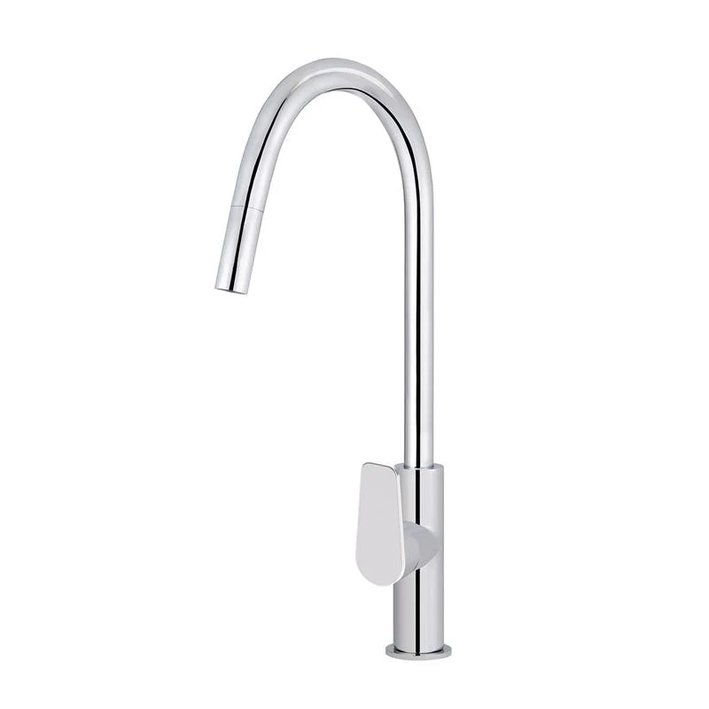 Meir Round Paddle Piccola Pull Out Kitchen Sink Mixer Tap - Polished Chrome