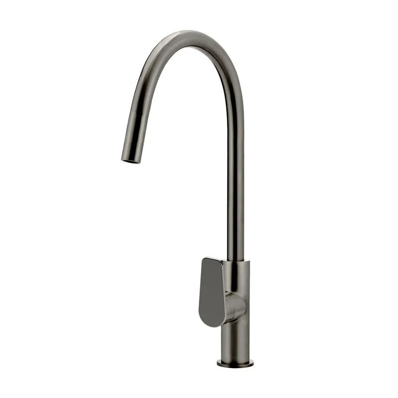 Meir Round Paddle Piccola Pull Out Kitchen Sink Mixer Tap - Shadow Gun Metal