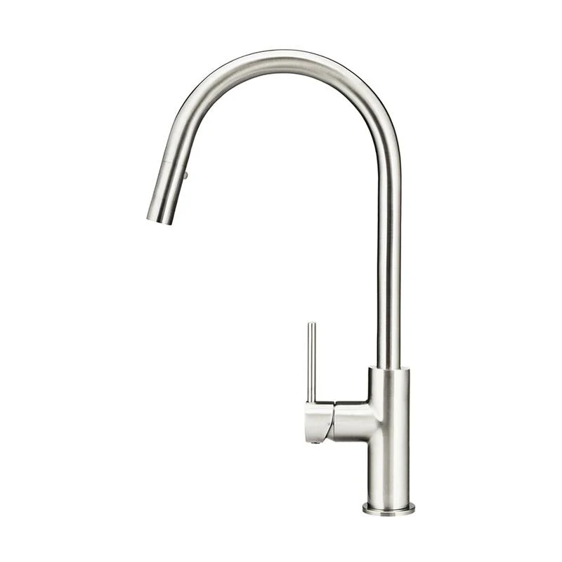 Meir Round Piccola Pull Out Kitchen Sink Mixer Tap - PVD Brushed Nickel - Image 2