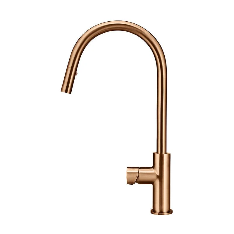 Meir Round Pinless Piccola Pull Out Kitchen Sink Mixer Tap - Lustre Bronze - Image 2