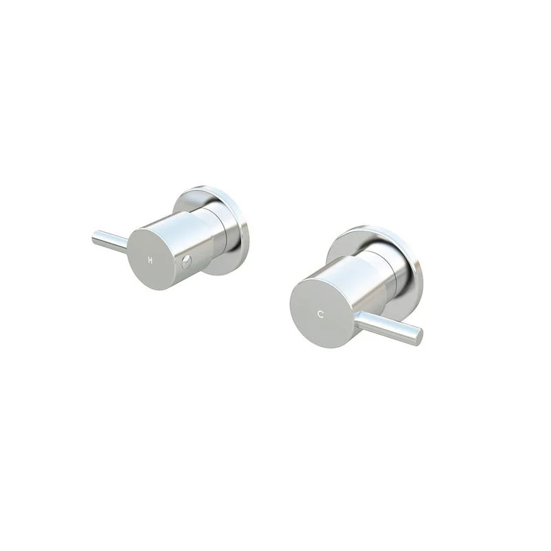 Meir Round Quarter Turn Wall Top Assemblies - Polished Chrome