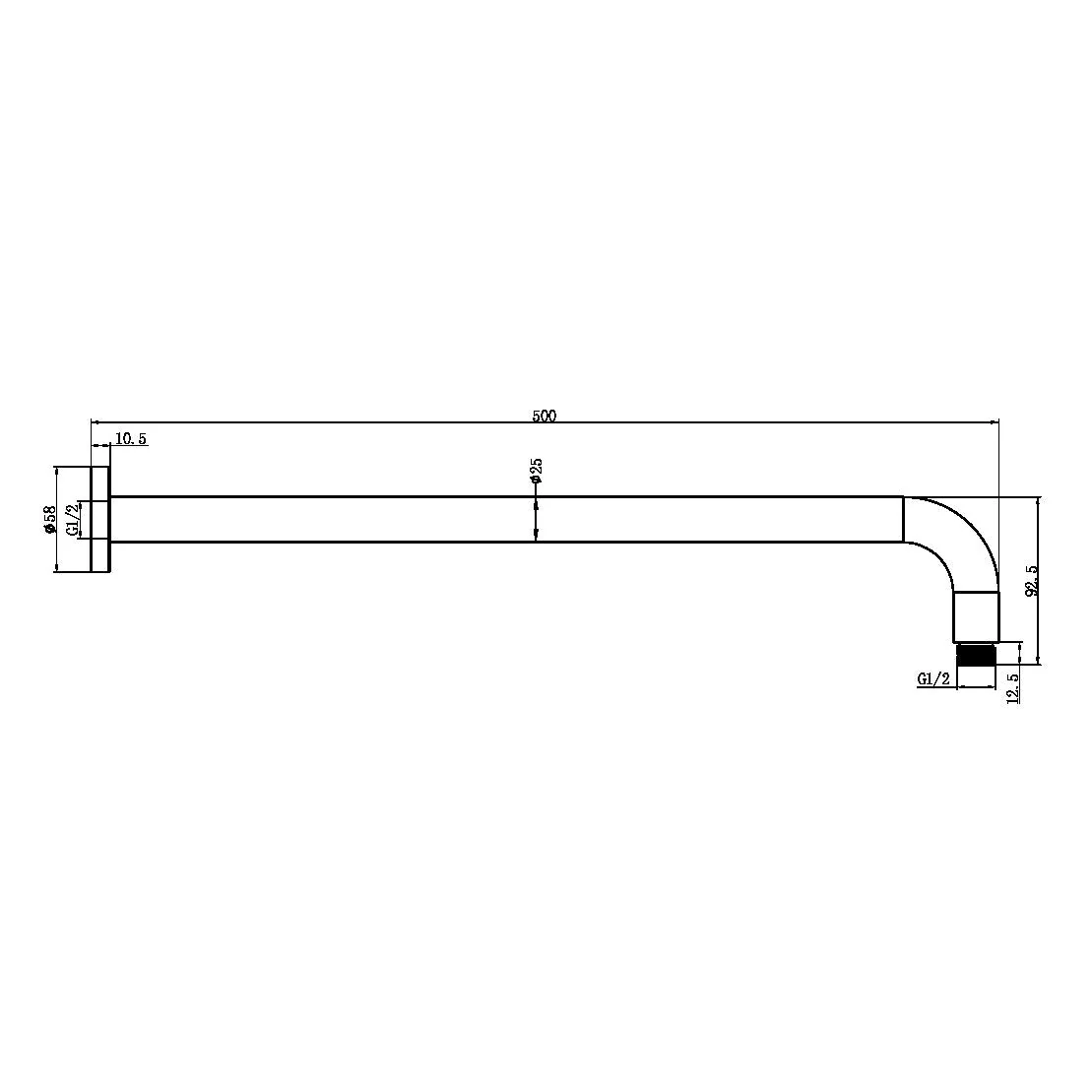 Nero Round Shower Arm Length - Brushed Bronze - Image 3