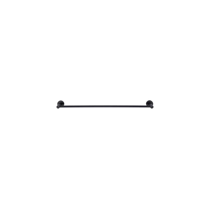Meir Round Single Towel Rail 600mm - Black Matte - Image 2