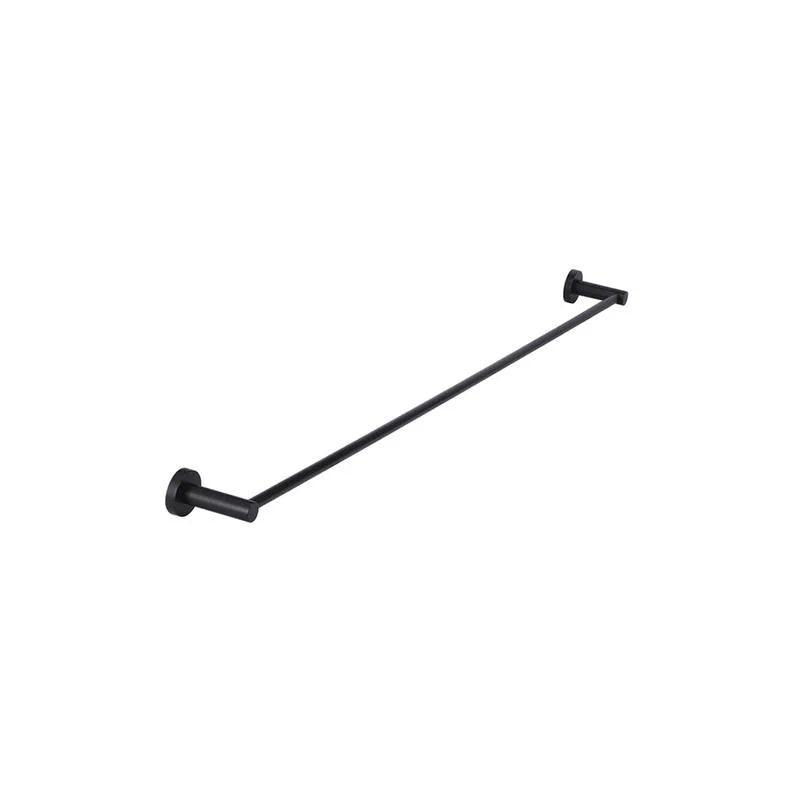 Meir Round Single Towel Rail - Black Matte