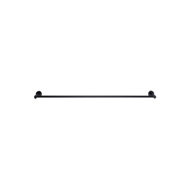 Meir Round Single Towel Rail - Black Matte - Image 2