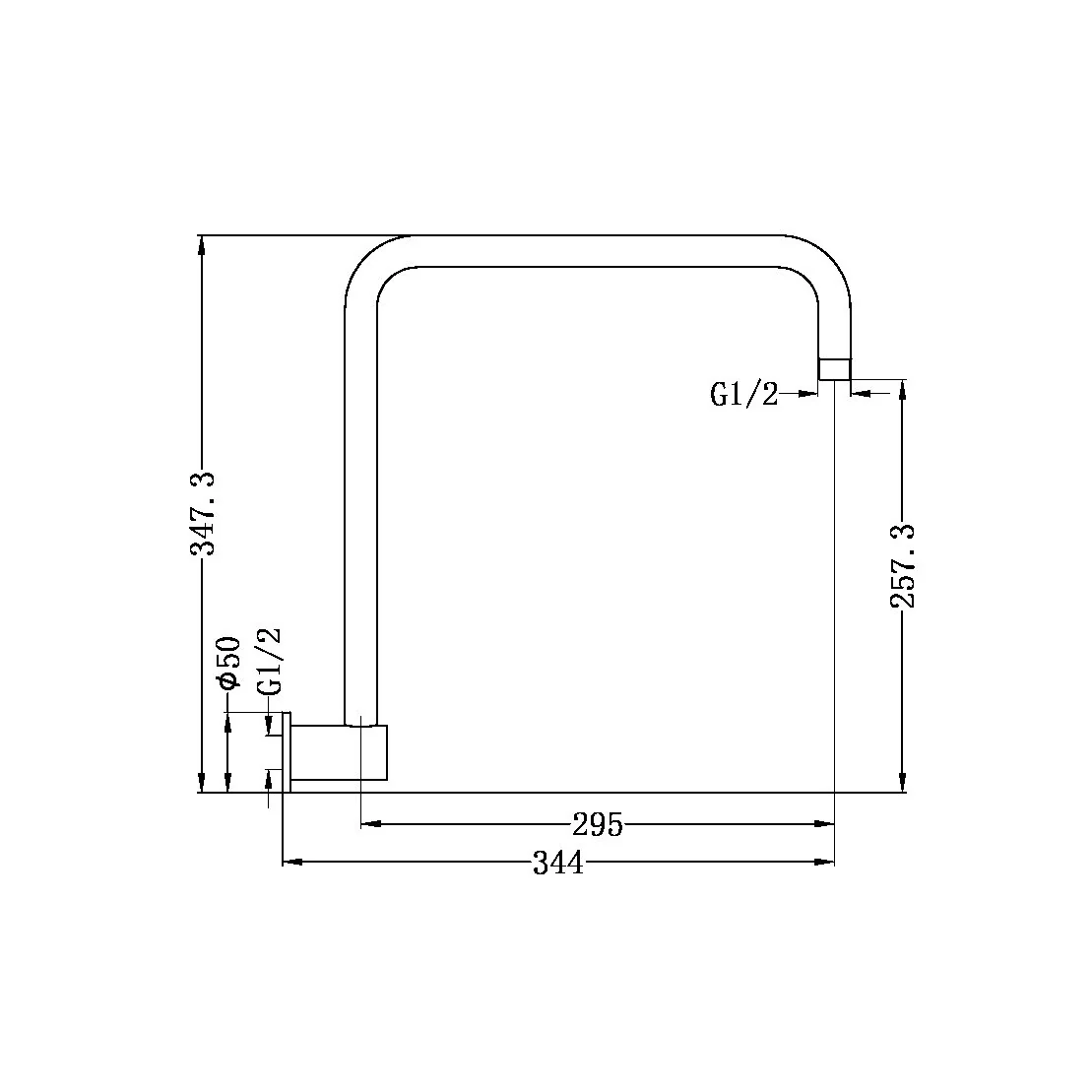 Nero Round Swivel Shower Arm - Gun Metal - Image 2