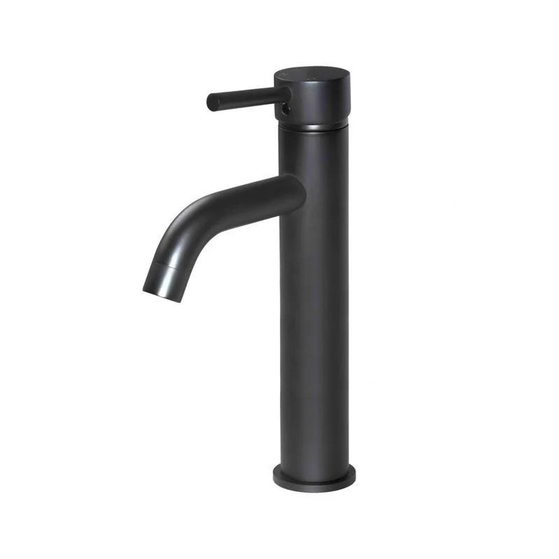 Meir Round Tall Basin Mixer Tap Curved - Black Matte - Image 3
