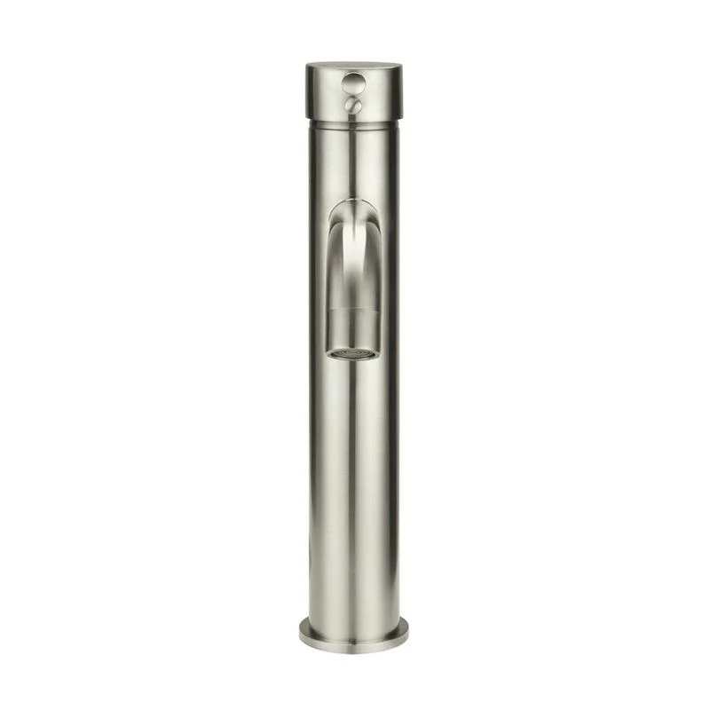Meir Round Tall Curved Basin Mixer Tap - PVD Brushed Nickel - Image 3