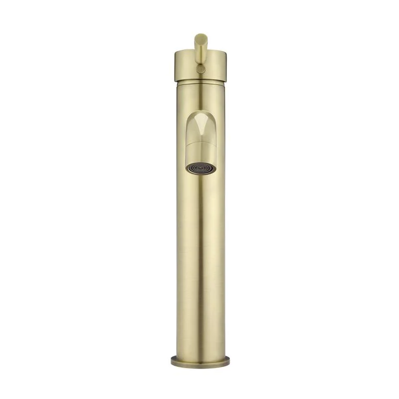 Meir Round Tall Curved Basin Mixer Tap - PVD Tiger Bronze - Image 4