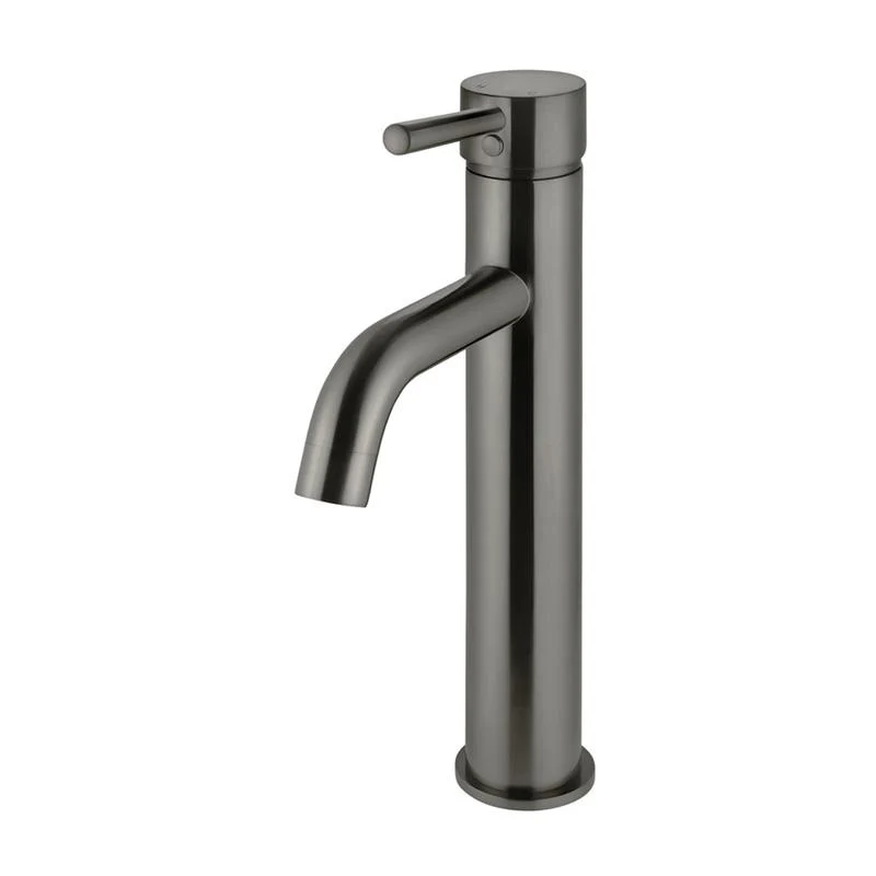 Meir Round Tall Curved Basin Mixer Tap - Shadow Gun Metal