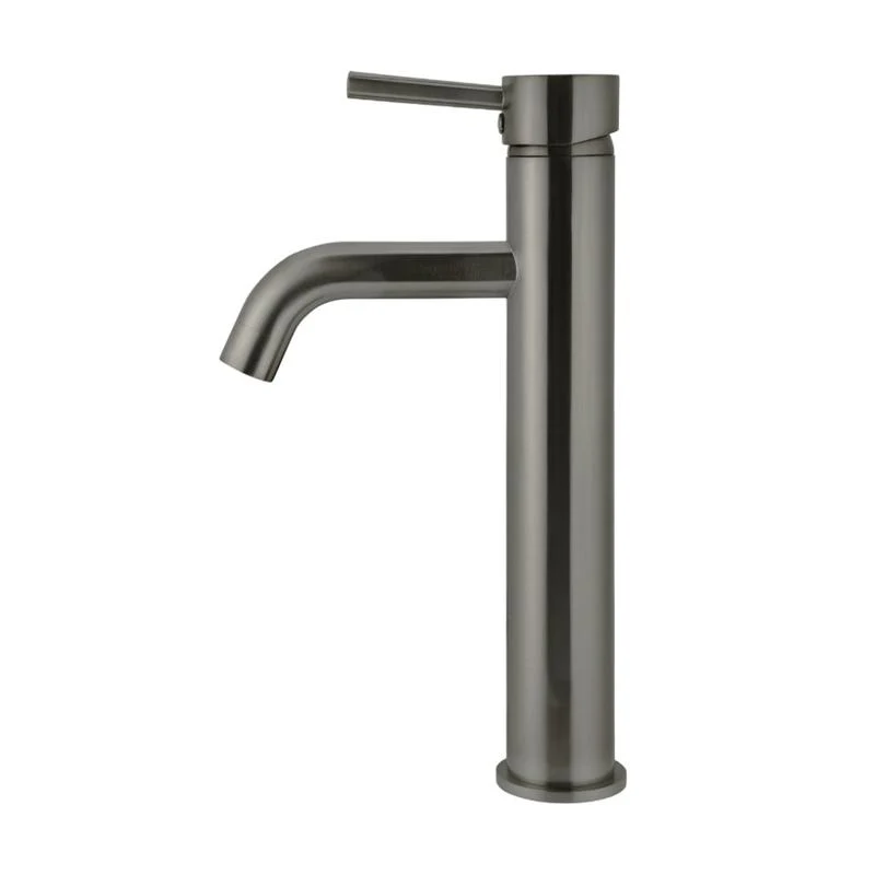Meir Round Tall Curved Basin Mixer Tap - Shadow Gun Metal - Image 2