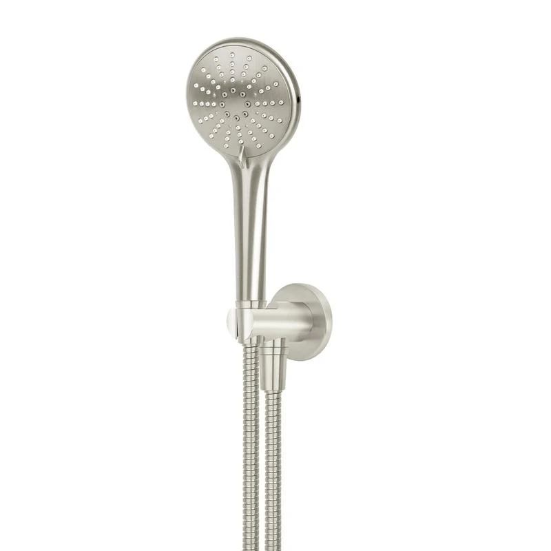 Meir Round Three Function Hand Shower on Fixed Bracket - PVD Brushed Nickel