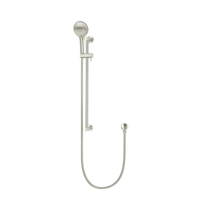 Meir Round Three Function Hand Shower on Rail Column - PVD Brushed Nickel