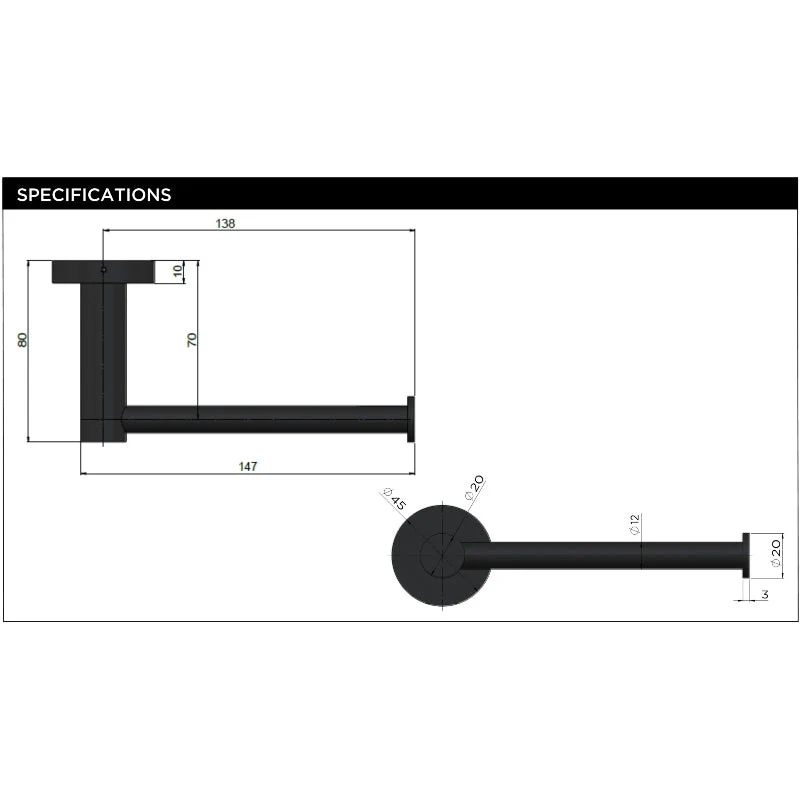 Meir Round Toilet Roll Holder - Shadow Gun Metal - Image 4