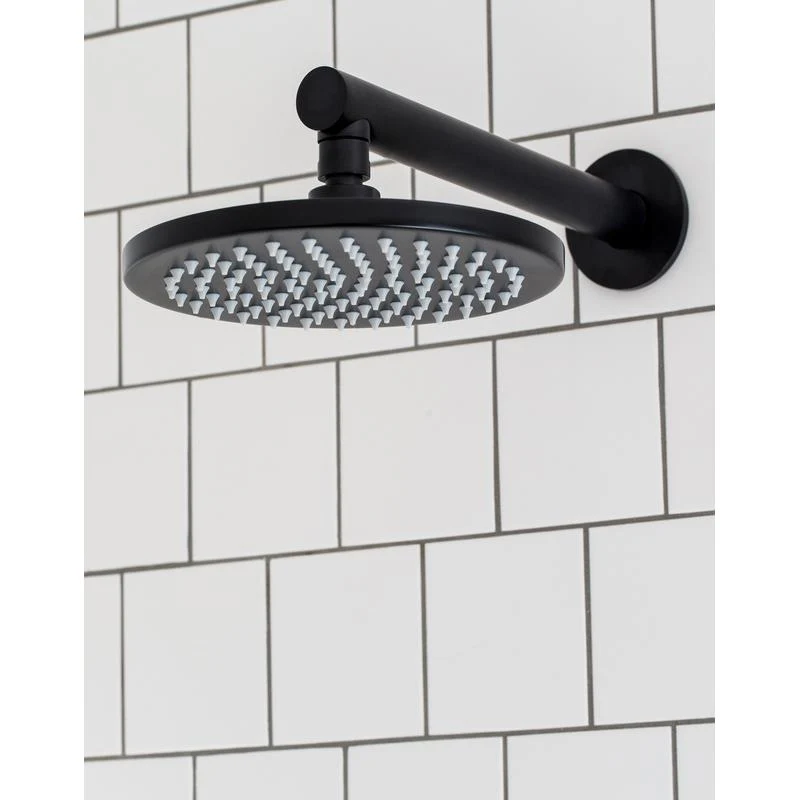 Meir Round Wall Shower Arm 400mm - Black Matte - Image 3