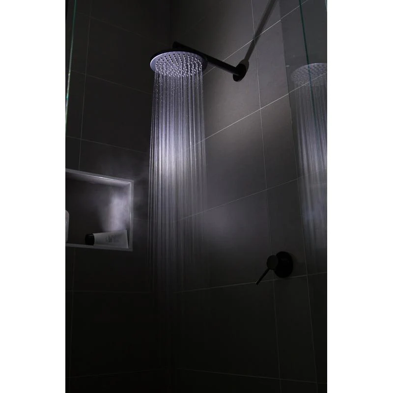 Meir Round Wall Shower Arm 400mm - Black Matte - Image 4