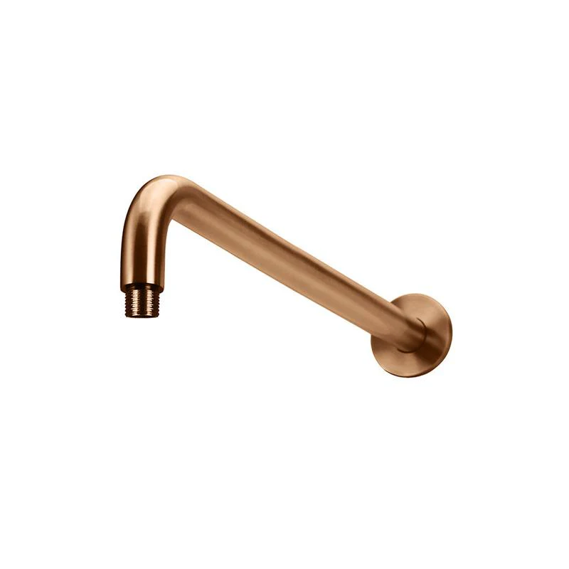 Meir Round Wall Shower Curved Arm 400mm - Lustre Bronze