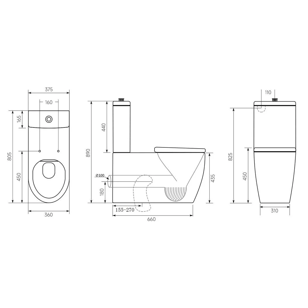 Linsol Opale Rimless Back to Wall Care Toilet Suite with Backrest - Gloss White - Image 2