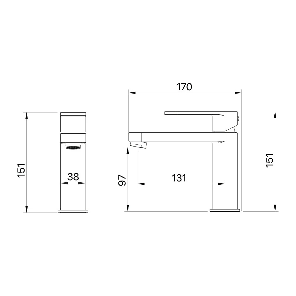 Mixx Saffron Basin Mixer - Gun Metal - Image 2