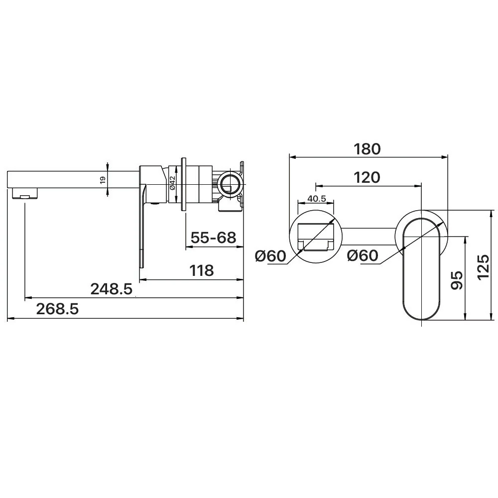 Mixx Saffron Dual Wall Plate Mixer Trim Kit - Brushed Bronze - Image 2