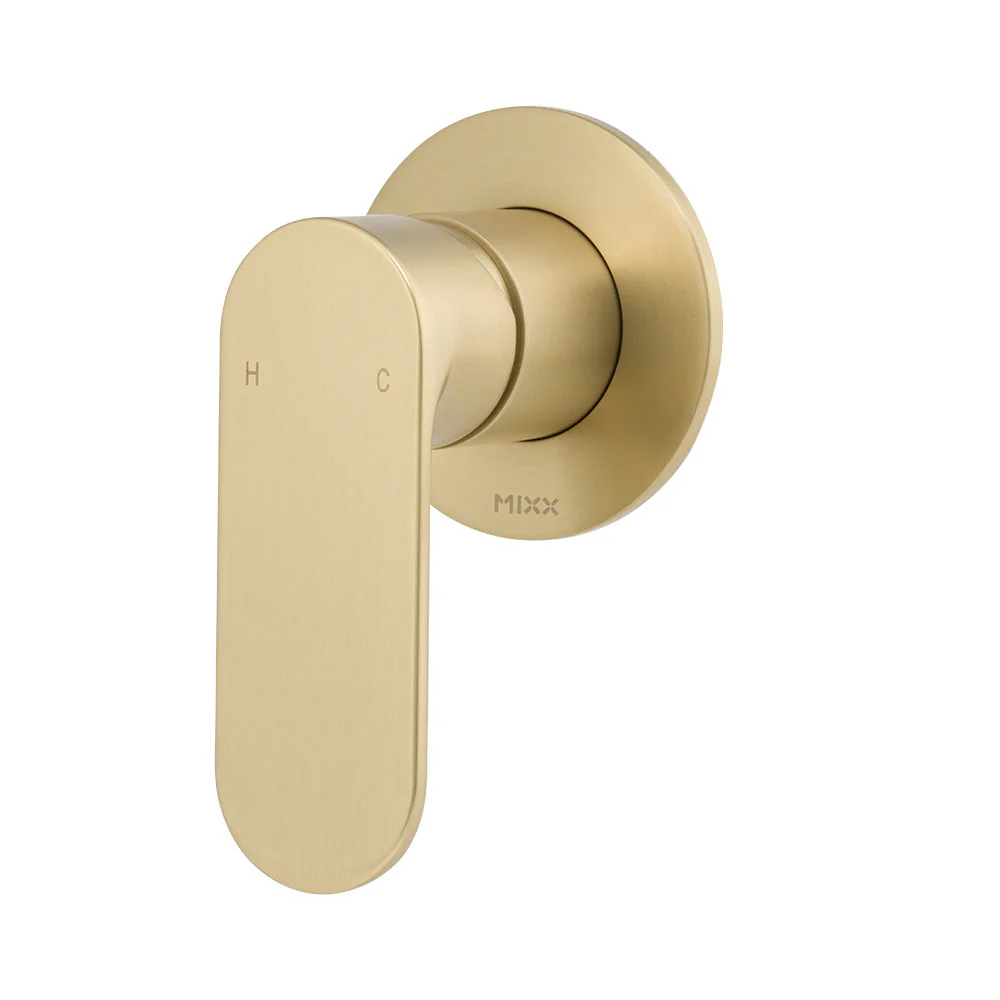 Mixx Saffron Shower Mixer (80mm Backplate) - Brushed Gold