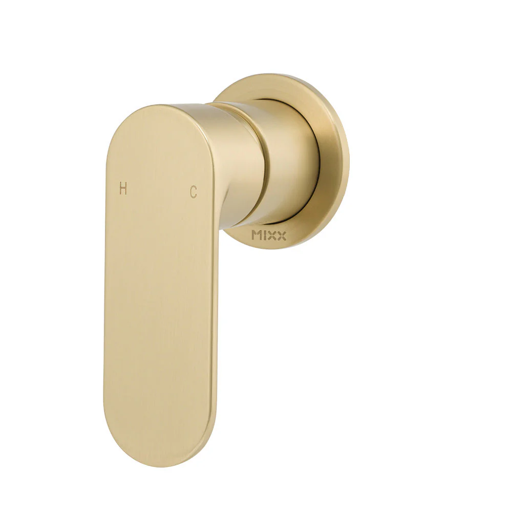 Mixx Saffron Shower Mixer Trim Kit (60mm Backplate) - Brushed Gold
