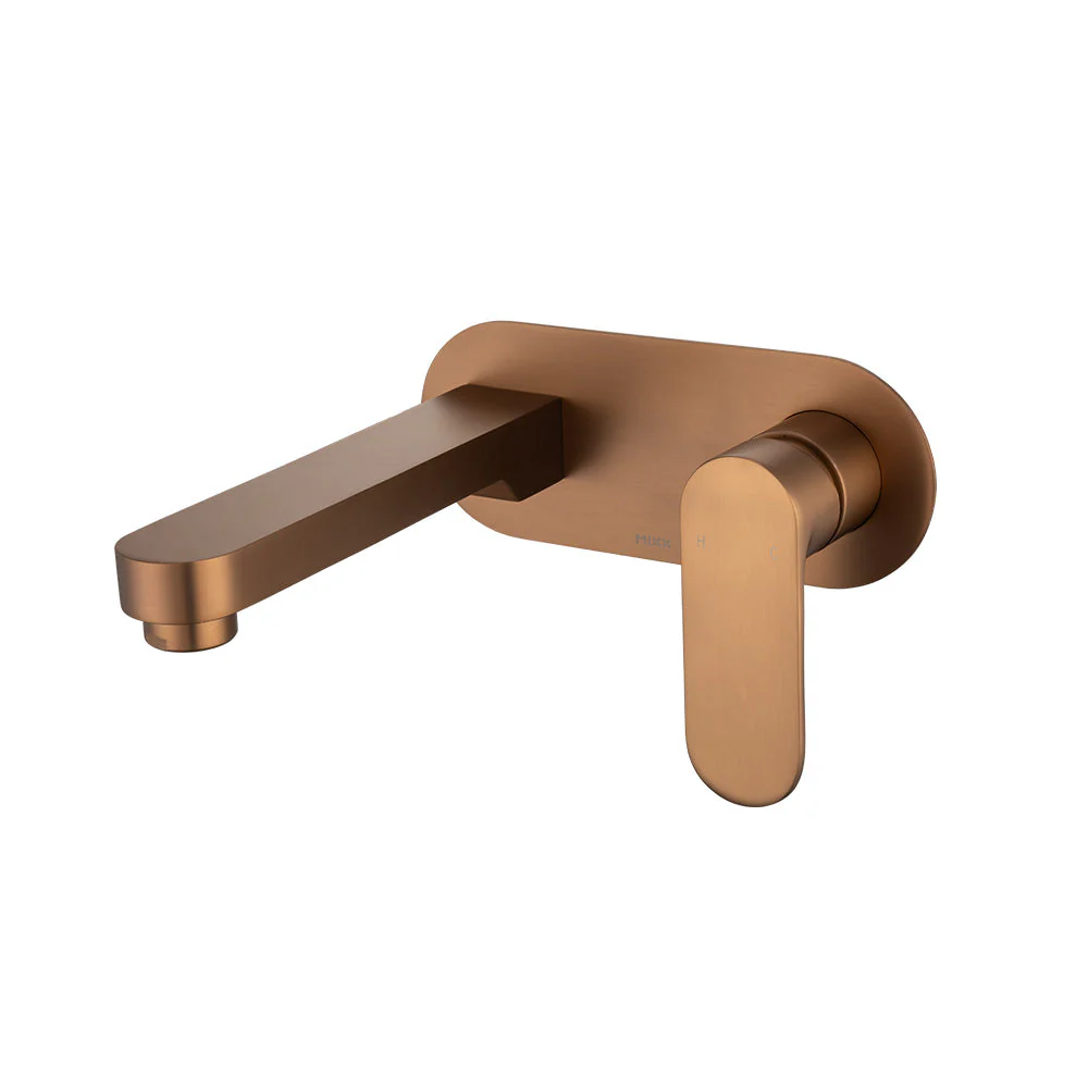Mixx Saffron Wall Plate Mixer - Brushed Bronze