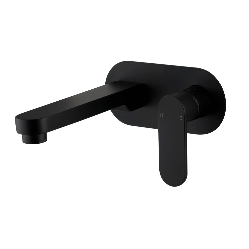 Mixx Saffron Wall Plate Mixer Trim Kit - Matt Black