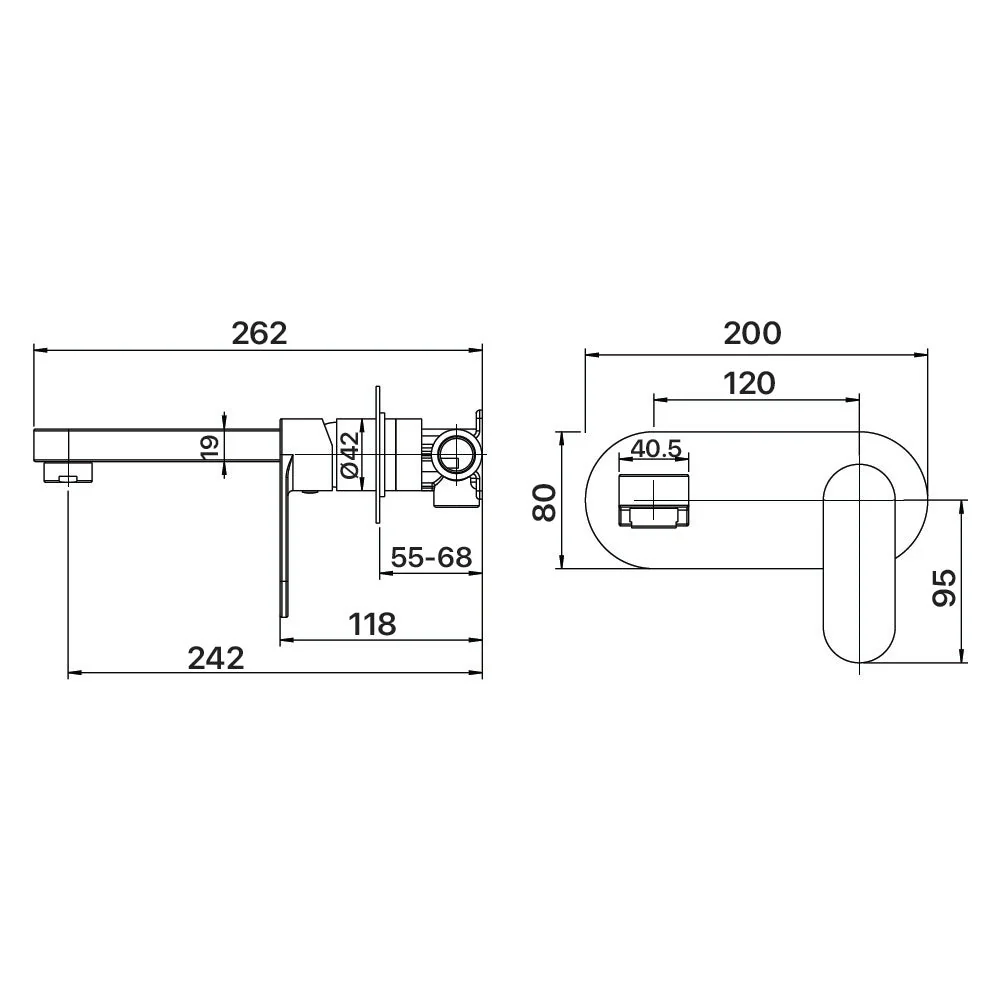 Mixx Saffron Wall Plate Mixer Trim Kit - Matt Black - Image 2