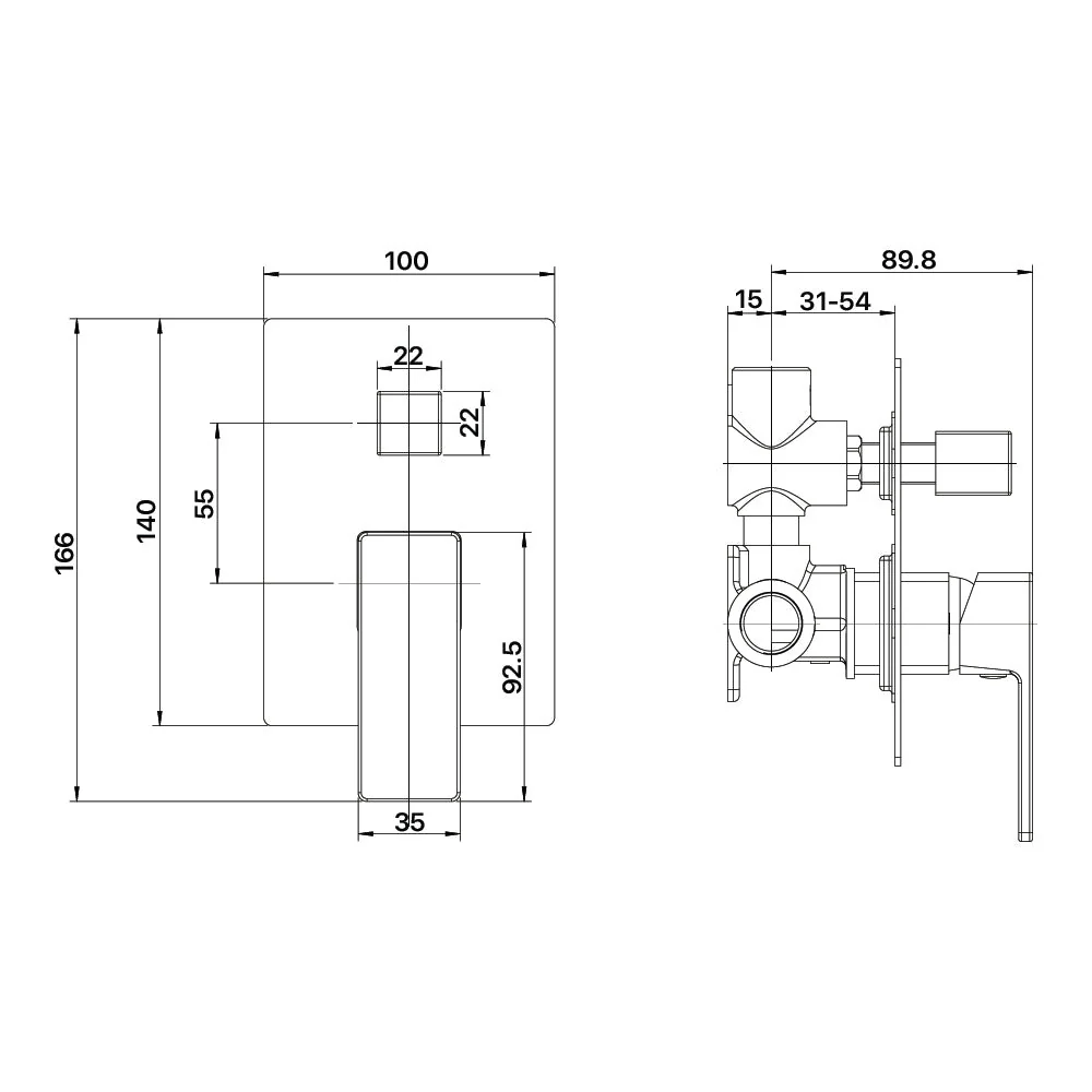 Mixx Sage Shower Diverter Mixer - Brushed Nickel - Image 2