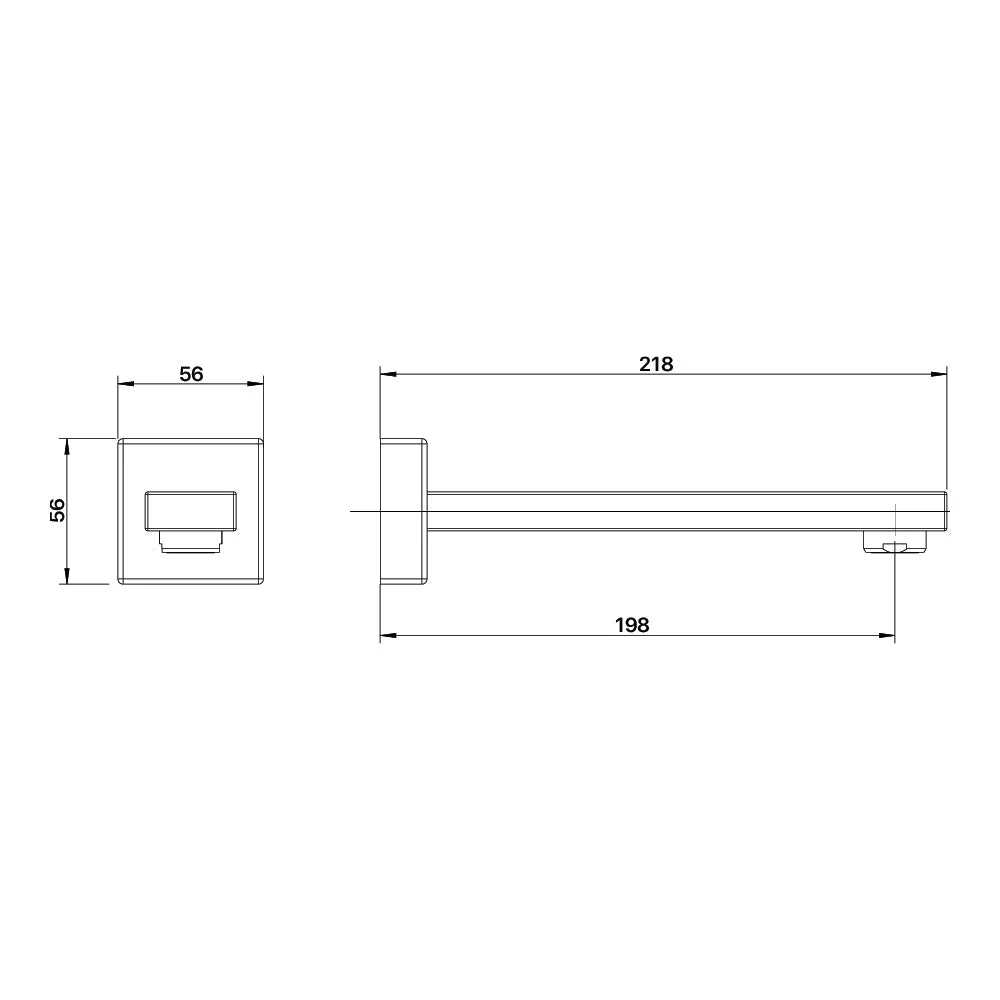 Mixx Sage Wall Basin Spout 200mm - Matt Black - Image 2
