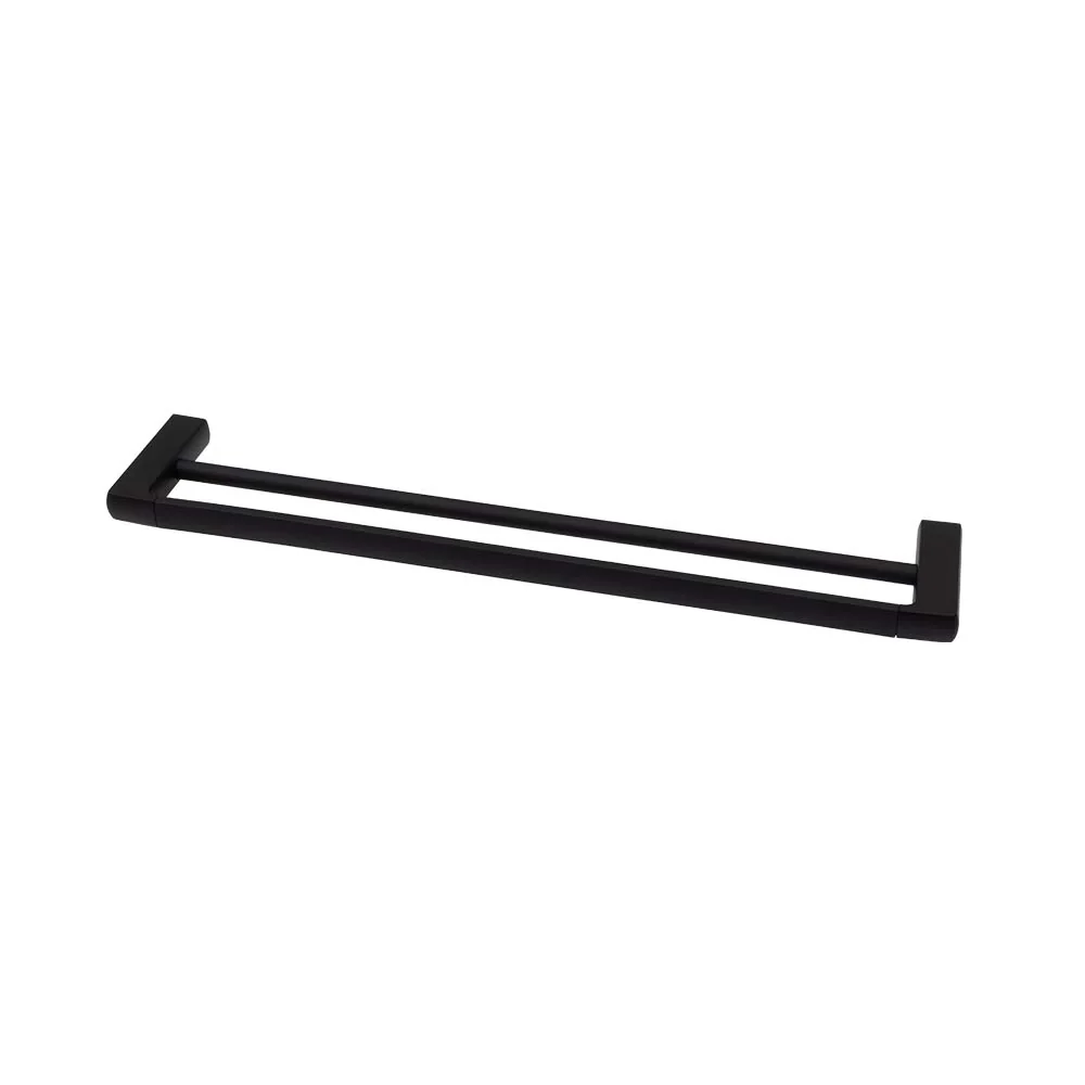 Mixx Sandalwood Double Towel Rail 600mm - Matt Black