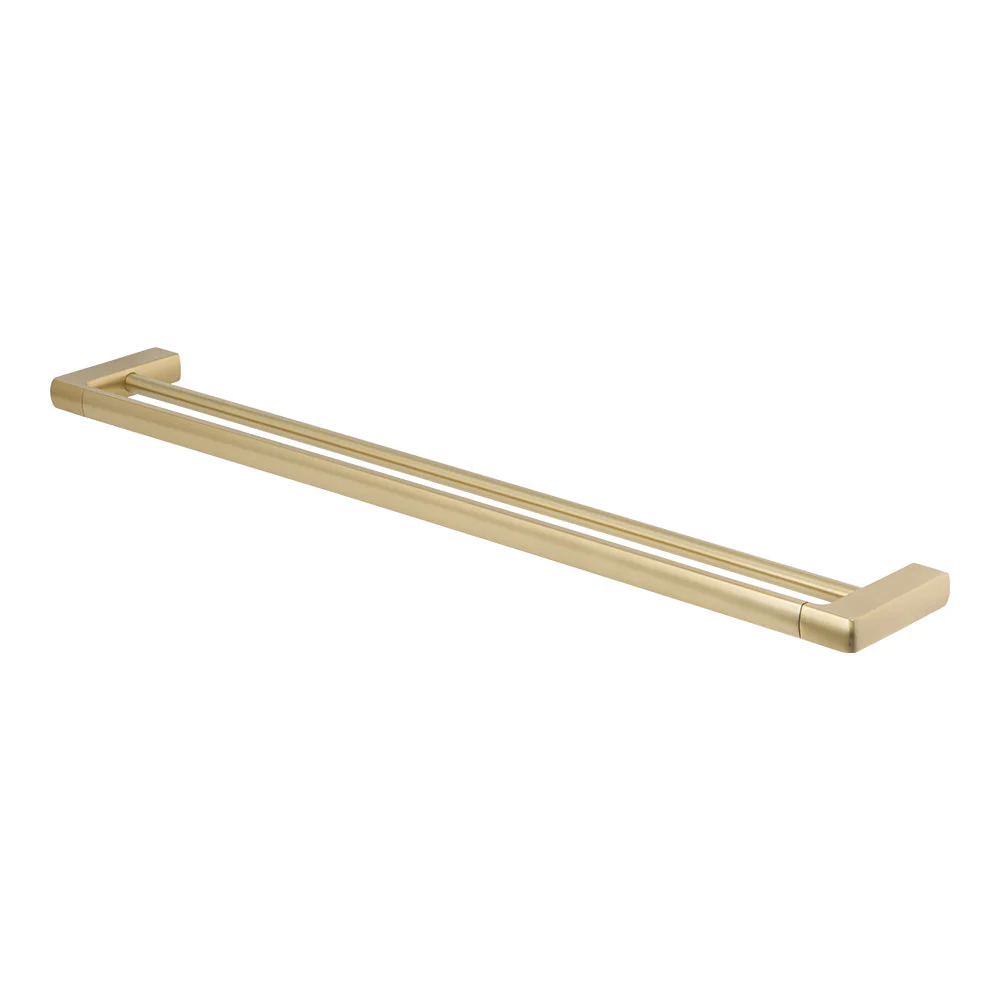 Mixx Sandalwood Double Towel Rail 800mm - Brushed Gold