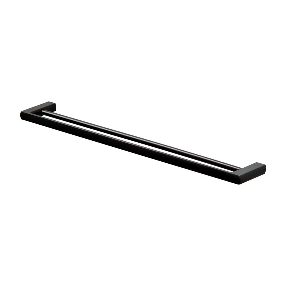 Mixx Sandalwood Double Towel Rail 800mm - Matt Black
