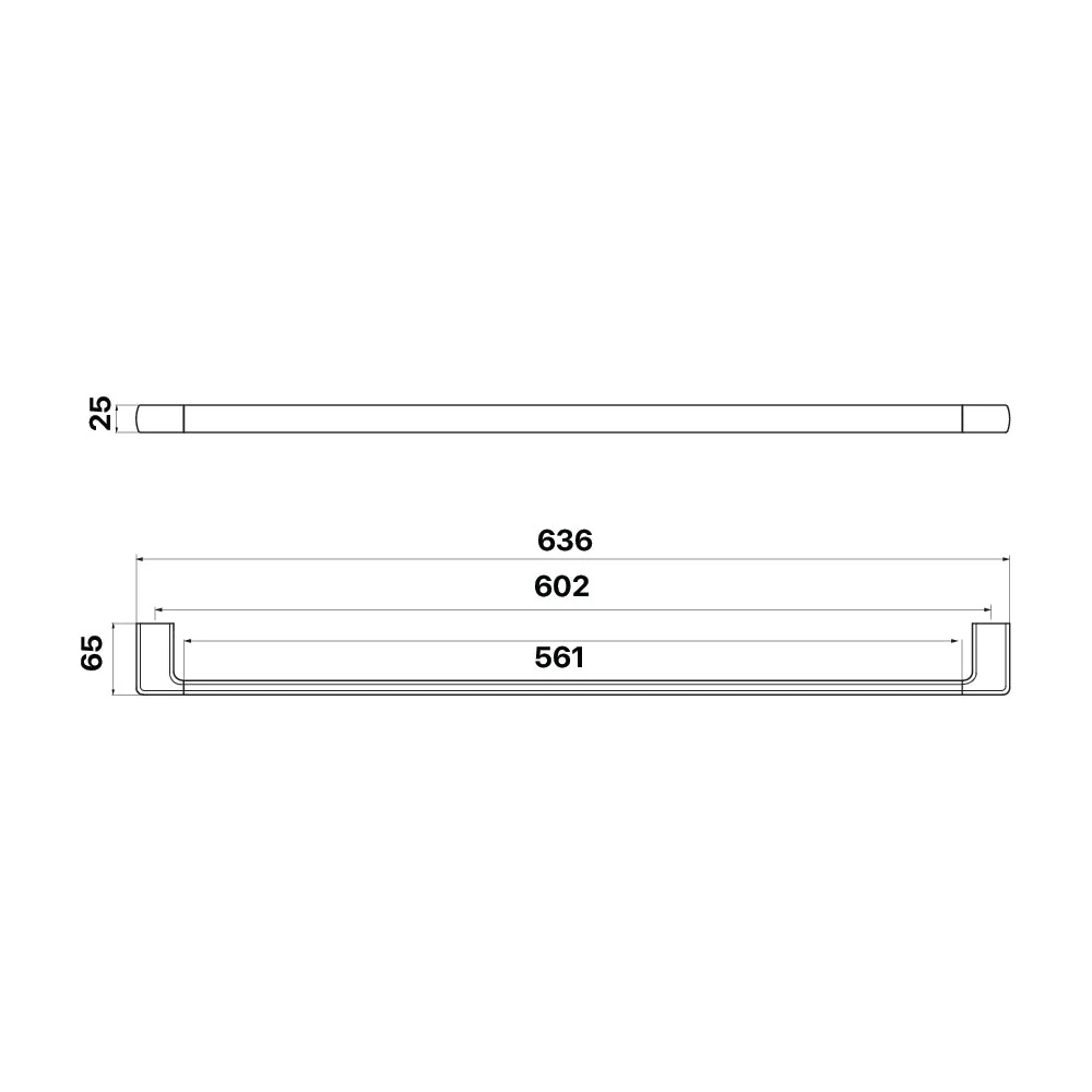 Mixx Sandalwood Single Towel Rail 600mm - Chrome - Image 2