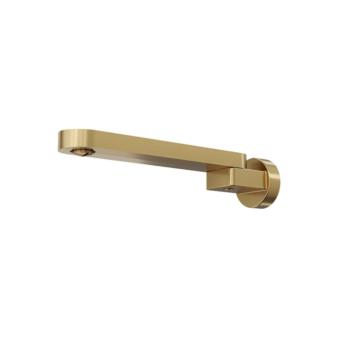 Linsol Shenay S2 Swivel Wall Bath Spout - Brushed Brass