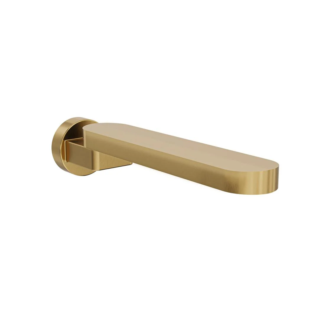 Linsol Shenay S2 Swivel Wall Bath Spout - Brushed Brass - Image 2