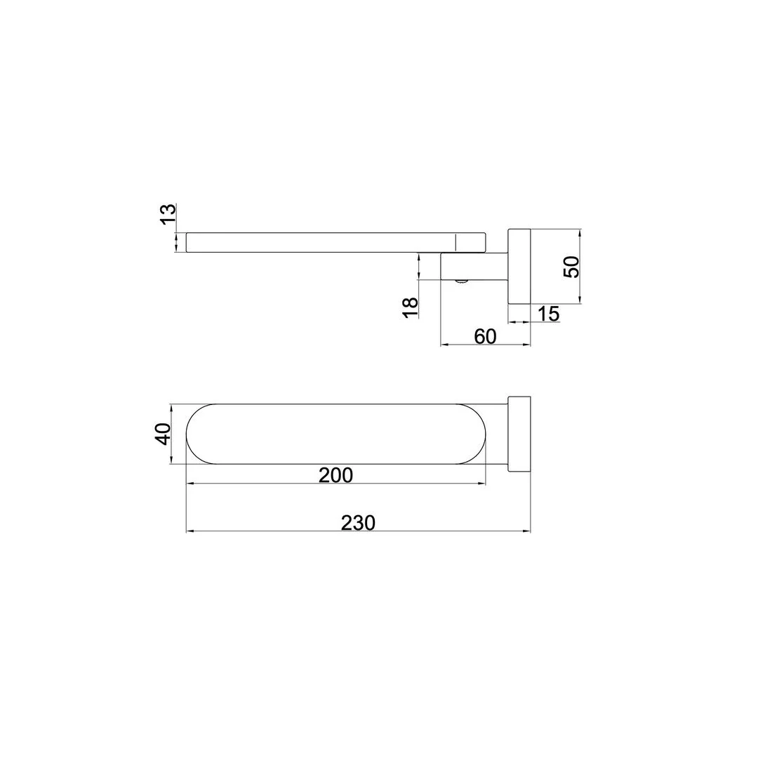 Linsol Shenay S2 Swivel Wall Bath Spout - Matte Black - Image 3